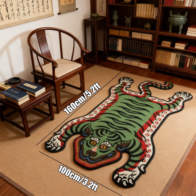 Coffee Equipment At Home - VIKAMA Tiger Pattern Rug Non-slip and