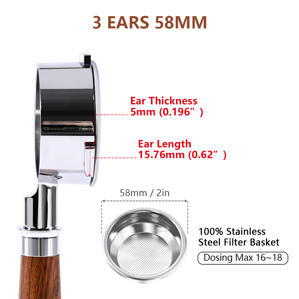 58mm 3-ears For Hibrew h10a/h7 - огляд і ціна Portafilter 58Mm