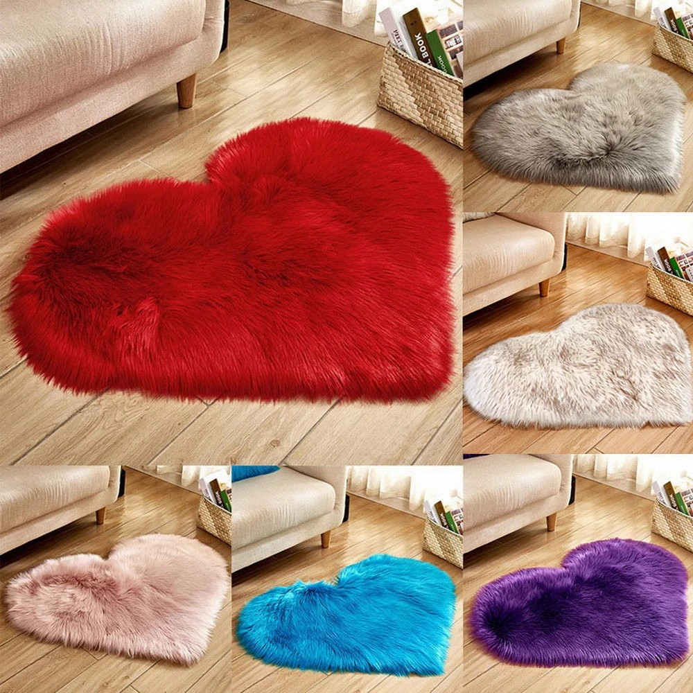 Furry Solid Color Heart Rug Be - огляд і ціна Coffee Equipment At Home