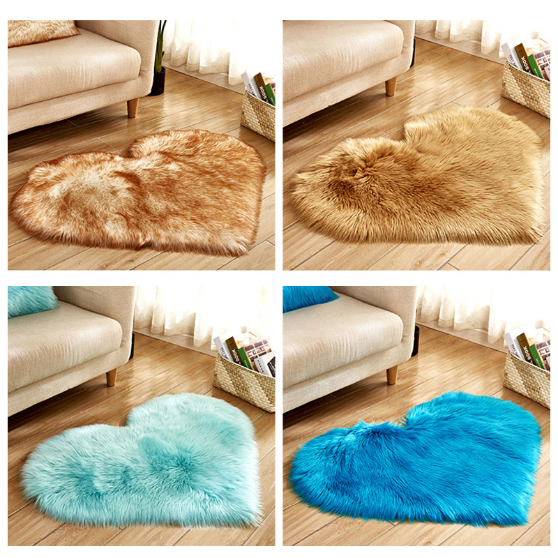 Furry Solid Color Heart Rug Be - огляд і ціна Coffee Equipment At Home
